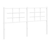 vidaXL Cabecero, Cabecera Decorativa de Somier con Patas, Cabezal de Estructura de Cama, Mueble para Dormitorio Hogar, Metal Blanco 150 cm