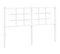 vidaXL Cabecero, Cabecera Decorativa de Somier con Patas, Cabezal de Estructura de Cama, Mueble para Dormitorio Hogar, Metal Blanco 140 cm