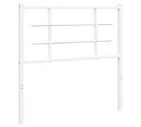 vidaXL Cabecero, Cabecera Decorativa de Somier con Patas, Cabezal de Estructura de Cama, Mueble para Dormitorio Hogar, Metal Blanco 100 cm