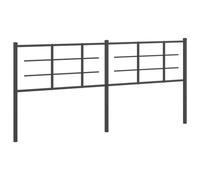 vidaXL Cabecero, Cabecera Decorativa para Somier con Patas, Cabezal para Estructura de Cama, Mueble para Dormitorio Hogar, Metal Negro 200 cm