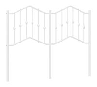 vidaXL Cabecero, Cabecera para Somier, Cabezal para Estructura Armazón Marco de Cama, Cabecero para Dormitorio Hogar, Metal Blanco 120 cm