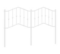 vidaXL Cabecero, Cabecera para Somier, Cabezal para Estructura Armazón Marco de Cama, Cabecero para Dormitorio Hogar, Metal Blanco 150 cm