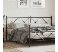 vidaXL Cabecero de cama de metal 200 cm Negro