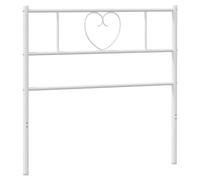 vidaXL Cabecero, Cabezal con Patas Metálicas, Cabecero Alto para Cama, Soporte de Espalda de Cama para Dormitorio, Metal Blanco 80 cm