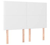 vidaXL Cabecero de cama Cuero sintético blanco 144x5x118/128 cm para dormitorio