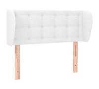 vidaXL Cabecero Cama Cabezal Dormitorio Estructura Habitación Mobiliario Muebles Decoración Adorno de Cuero Sintético Blanco 93x23x78/88 cm