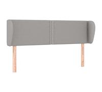 vidaXL Cabecero Cama Cabezal Dormitorio Estructura Habitación Mobiliario Muebles Decoración Adorno de Tela Gris Claro 147x23x78/88 cm