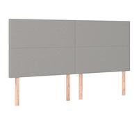 vidaXL Cabecero Cama Cabezal Dormitorio Estructura Habitación Mobiliario Muebles Decoración Adorno de Tela Gris Claro 200x5x118/128 cm