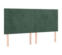 vidaXL Cabecero Cama Cabezal Dormitorio Estructura Habitación Mobiliario Muebles Decoración Adorno de Terciopelo Verde Oscuro 200x5x118/128 cm