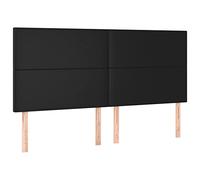 vidaXL Cabecero Cama Cabezal Dormitorio Estructura Habitación Mobiliario Muebles Decoración Adorno de Cuero Sintético Negro 200x5x118/128 cm