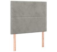 vidaXL 2X Cabeceros Cama Cabezal Dormitorio Estructura Habitación Mobiliario Muebles Decoración Adorno de Terciopelo Gris Claro 100x5x78/88 cm