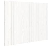 vidaXL Cabecero Cama de Pared Madera Maciza Pino Blanco 146,5x3x110 cm