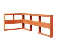 vidaXL Cabecero Cama estantería Forma L marrón Encerado 80 cm