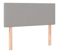 vidaXL Cabecero Cama Tapizado Acolchado Antimancha Protector Cubierto Elástico Prueba Polvo Funda Dormitorio de Tela Gris Claro 100x5x78/88 cm