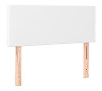 vidaXL Cabecero Cama Tapizado Acolchado Antimancha Protector Cubierto Elástico Prueba Polvo Funda Dormitorio de Cuero Sintético Blanco 90x5x78/88 cm