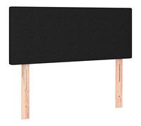 vidaXL Cabecero Cama Tapizado Antimancha Acolchado Protector Cubierto Elástico Prueba Polvo Dormitorio Funda de Tela Negro 80x5x78/88 cm