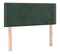 vidaXL Cabecero Cama Tapizado Antimancha Acolchado Protector Cubierto Elástico Prueba Polvo Funda de Terciopelo Verde Oscuro 100x5x78/88 cm