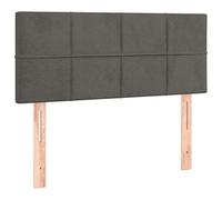 vidaXL Cabecero Cama Tapizado Antimancha Acolchado Protector Cubierto Elástico Prueba Polvo Funda Dormitorio de Terciopelo Gris Oscuro 90x5x78/88 cm