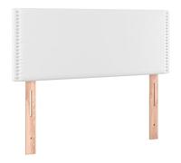 vidaXL Cabecero Cama Tapizado Antimancha Acolchado Protector Cubierto Elástico Prueba Polvo Funda Dormitorio de Cuero Sintético Blanco 90x5x78/88 cm