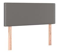 vidaXL Cabecero Cama Tapizado Antimancha Acolchado Protector Cubierto Elástico Prueba Polvo Funda Dormitorio de Cuero Sintético Gris 90x5x78/88 cm