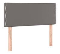vidaXL Cabecero Cama Tapizado Antimancha Acolchado Protector Cubierto Elástico Prueba Polvo Funda Dormitorio de Cuero Sintético Gris 80x5x78/88 cm