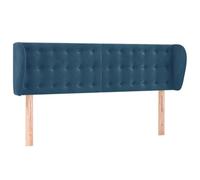 vidaXL Cabecero Cama Tapizado Cabezal Dormitorio Estructura Habitación Mobiliario Muebles Decoración Adorno de Terciopelo Azul Oscuro 147x23x78/88 cm