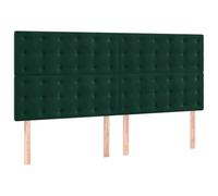 vidaXL Cabecero Cama Tapizado Cabezal Dormitorio Estructura Habitación Muebles Decoración Adorno de Terciopelo Verde Oscuro 200x5x118/128 cm