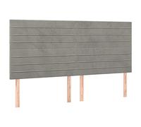 vidaXL Cabecero Cama Tapizado Cabezal Dormitorio Estructura Habitación Muebles Decoración Adorno de Terciopelo Gris Claro 200x5x118/128 cm