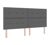 vidaXL cabecero capitoné Ajustable en Altura Gris Oscuro | 200 cm diseño Moderno de poliéster y Madera Maciza montado en la Pared Muebles Decorativos para Cama Accesorios contemporáneos