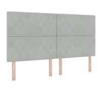 vidaXL Cabecero capitoné Gris Claro de 180 cm con Botones de Cristal