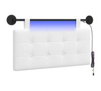 vidaXL Cabecero Colgante con luz LED Blanco Tela