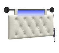 vidaXL Cabecero Colgante con luz LED Crema Terciopelo