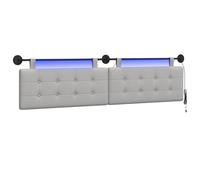 vidaXL Cabecero Colgante con luz LED Gris Nube Tela, Cabecera Moderna Rectangular, diseño de Pared, Decorativa Personalizable, soluciones Que ahorran Espacio