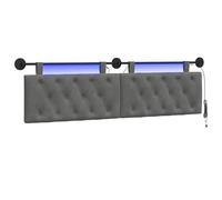 vidaXL Cabecero Colgante con luz LED Gris Oscuro Terciopelo, Cabecera Moderna para Dormitorio, tapizada en Terciopelo, de Madera, Ahorra Espacio y es Decorativa