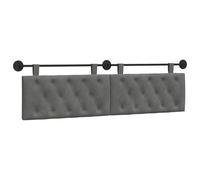 vidaXL Cabecera Colgante Gris Oscuro 190 x 55 x 7 cm Terciopelo, Dormitorio, Cabecero Moderno Montado en la Pared, Rectangular Tapizado en Terciopelo, con Botones, Madera de Calidad, Decoración Que A