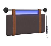 vidaXL Cabecero Colgante con luz LED Marrón Oscuro PU Antiguo