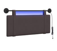 vidaXL Cabecero Colgante con luz LED Marrón Oscuro Tela, Decoración de Dormitorio, cabecera Moderna, Lujosa Tela, Refugio para Dormir, Optimizador de Espacios compactos