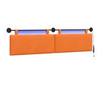 vidaXL Cabecero Colgante con luz LED Naranja Tela de Pana, Cabecero Moderno Rectangular, Suave tapizado, Respaldo Ajustable, Mueble Que Ahorra Espacio
