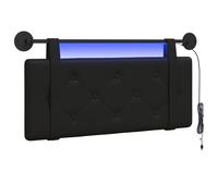 vidaXL Cabecero Colgante con luz LED Negro Cuero sintético