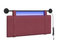vidaXL Cabecero Colgante con luz LED Rojo Vino Tela, Decoración de Dormitorio, cabecera Moderna, Lujosa Tela, Refugio para Dormir, Optimizador de Espacios compactos