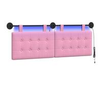 vidaXL Cabecero Colgante con luz LED Rosa Tela, Cabecera Moderna Rectangular, diseño de Pared, Decorativa Personalizable, soluciones Que ahorran Espacio