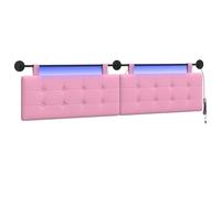 vidaXL Cabecero Colgante con luz LED Rosa Tela, Cabecera Moderna Rectangular, diseño de Pared, Decorativa Personalizable, soluciones Que ahorran Espacio