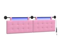 vidaXL Cabecero Colgante con luz LED Rosa Tela, Cabecera Moderna Rectangular, diseño de Pared, Decorativa Personalizable, soluciones Que ahorran Espacio