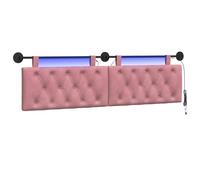vidaXL Cabecero Colgante con luz LED Rosa Terciopelo, Cabecera Moderna para Dormitorio, tapizada en Terciopelo, de Madera, Ahorra Espacio y es Decorativa