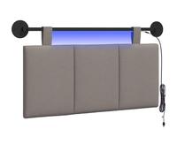 vidaXL Cabecero Colgante con luz LED Topo Tela, Arte de Pared para Dormitorio, cabecera Rectangular Moderna, Panel Acolchado de Rayas, Decor Moderno Que Ahorra Espacio