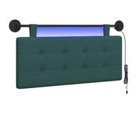 vidaXL Cabecero Colgante con luz LED Verde Oscuro Tela, Cabecero Moderno, Rectangular, Tapizado para Dormitorio, Montado En La Pared, Decoración Confortable Que Ahorra Espacio