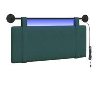 vidaXL Cabecero Colgante con luz LED Verde Oscuro Tela, Decoración de Dormitorio, cabecera Moderna, Lujosa Tela, Refugio para Dormir, Optimizador de Espacios compactos
