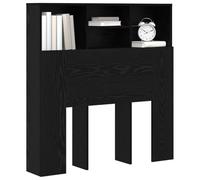vidaXL Cabecero con Armario Roble Negro 100 x 19 x 103,5 cm, Cabecero Moderno para Ahorrar Espacio, Estructura de Madera, diseño Minimalista para organizar eficientemente