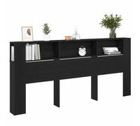 vidaXL Cabecero con Armario Roble Negro 220 x 18,5 x 102,5 cm