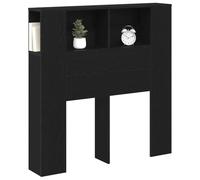 vidaXL Cabecero con Armario Roble Negro Madera de ingeniería, Cabecero Minimalista, Muebles Modernos, soluciones compactas de Almacenamiento, decoración contemporánea para tu habitación